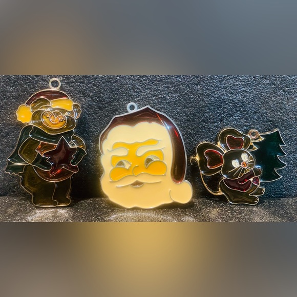 SET OF 3 Vintage Christmas/Holiday Suncatchers-“Sunlights” & “Rafaelian” USA - Picture 1 of 6